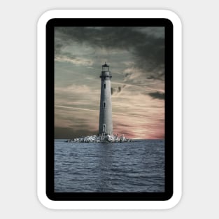 Lighthouse At Sunset Sticker